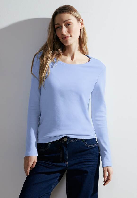Top Tranquil Soft Blue Cecil - Cotton Daisy Sleeve Long