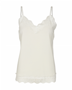 freequent dressy vest top with lace and adjustable shoulder straps off white