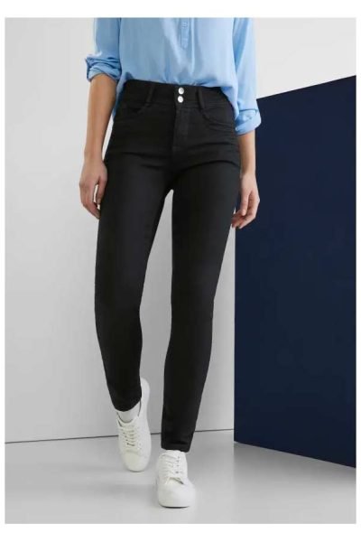 York Slim Fitting Jeans Clean Black Wash Street One