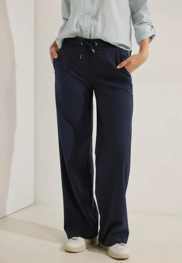 Loose Fit Culotte Trousers  30"Neele Night Sky Blue Cecil
