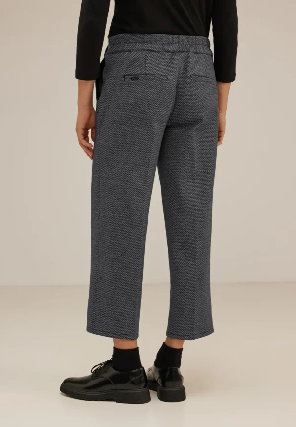 Jacquard Straight Leg 26" Trousers Deep Blue Street One - Image 2