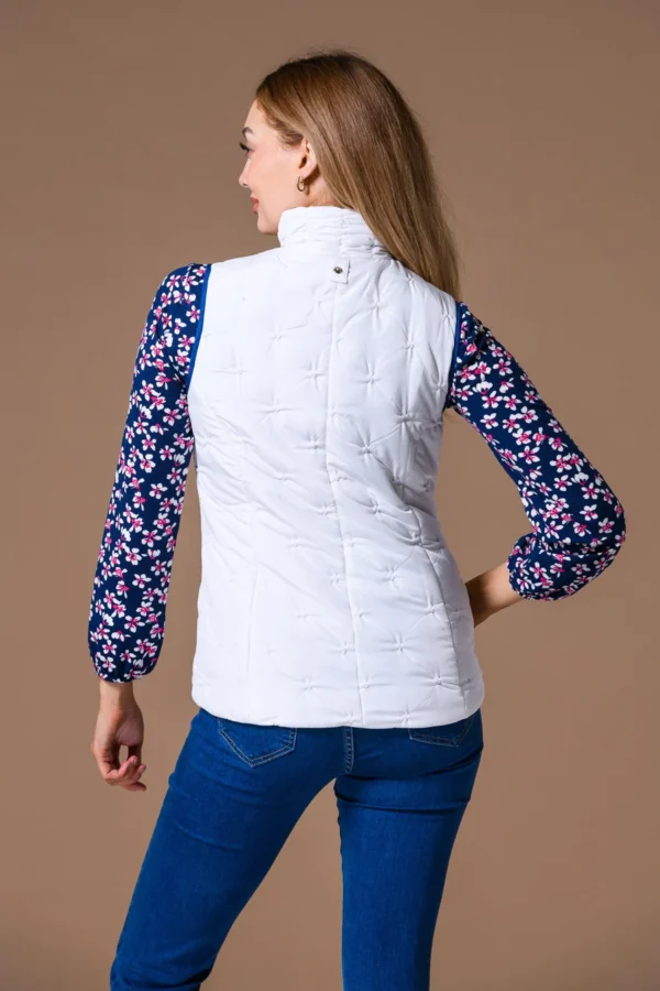 Stripe Trim Gilet White Paco - Image 2