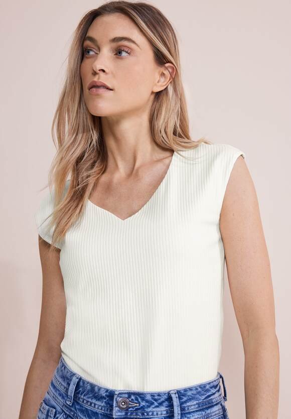 Top with Heart Neckline Off White Street One