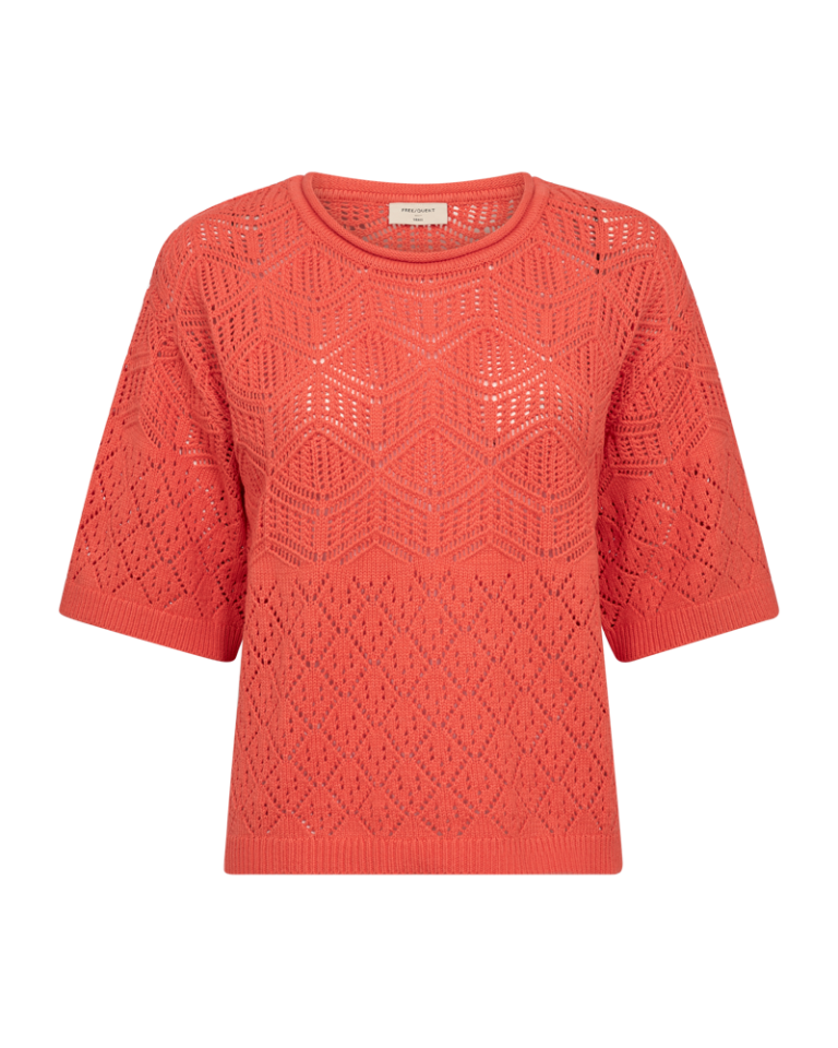Cotla Crochet Look Knit Hot Coral Freequent