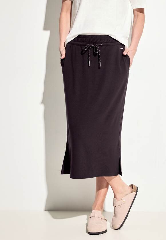 Jersey Midi Skirt Aubergine Red Cecil