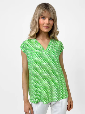 Becky V Neck Top Green Kate & Pippa