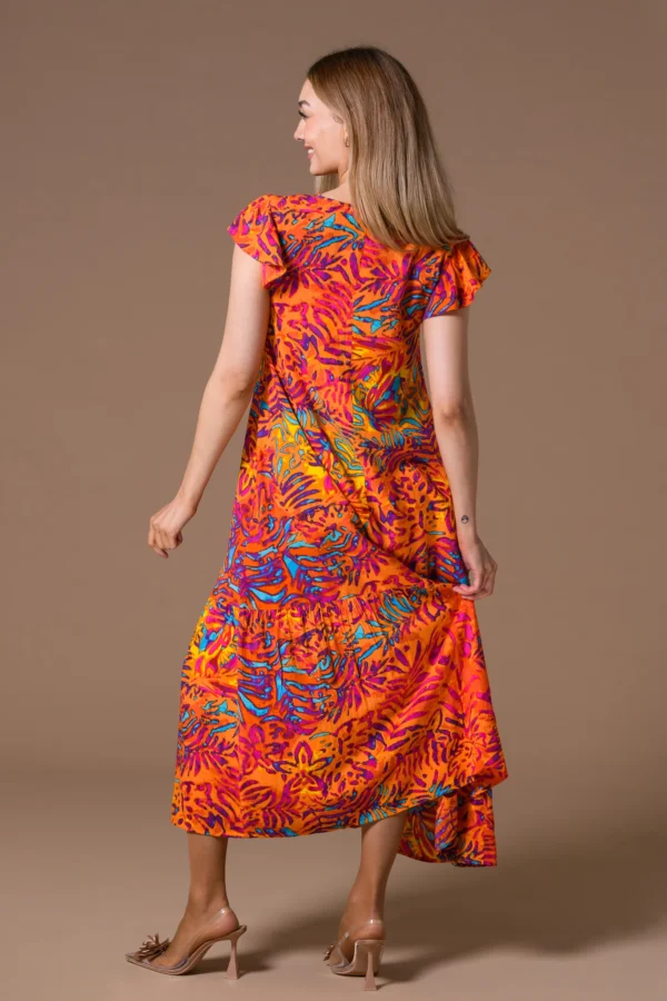 Safari Print Dress Orange Paco - Image 2