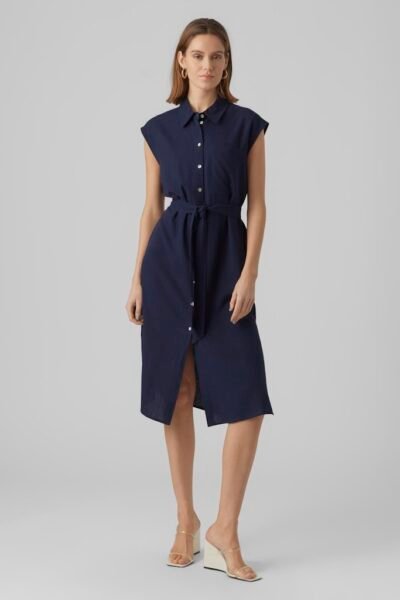 MyMilo Sleeveless Calf Shirt Dress Navy Blazer Vero Moda