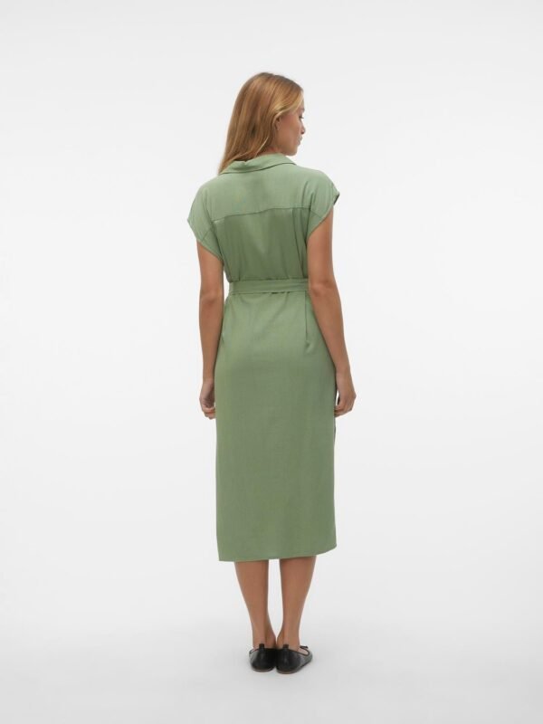 MyMilo Sleeveless Calf Shirt Dress Hedge Green Vero Moda - Image 3