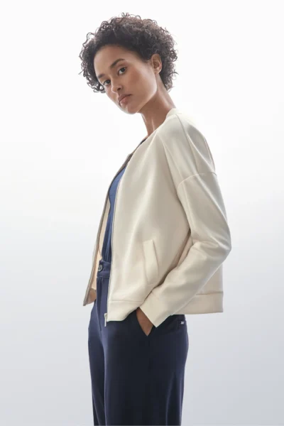 Short Silk Look Jacket Universal Blue Street One