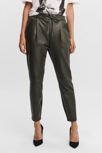 VMEva Coated Pants Peat 32 Peat Vero Moda