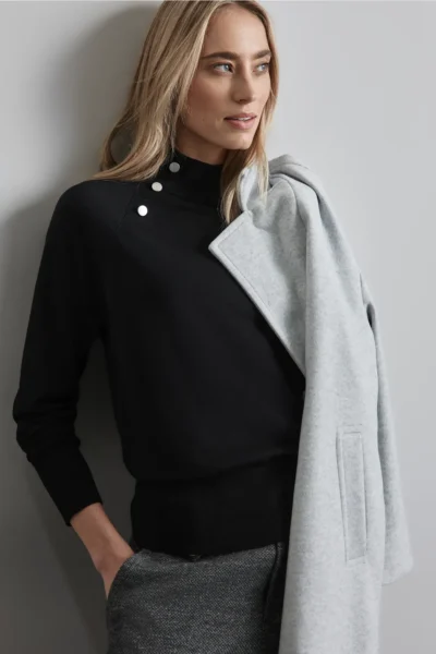 Sweater with Button Detail Black Street One