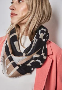 Colour Print Loop Scarf Deep Blue Street One