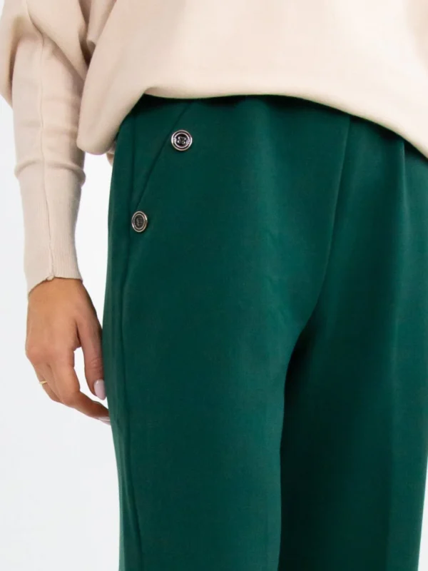 Sardinia Button Detail Trouser Green Kate & Pippa - Image 2