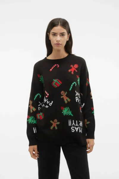 VMXmasParty Pullover Black Vero Moda