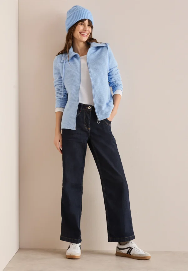 Two-Tone Ottoman T-ShirtJacket Fresh Light Blue Cecil - Image 3