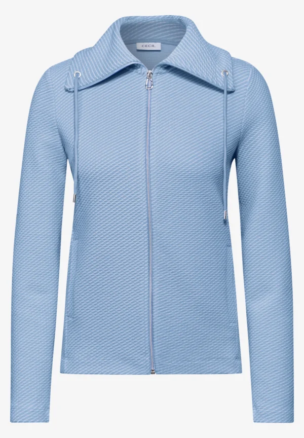 Two-Tone Ottoman T-ShirtJacket Fresh Light Blue Cecil - Image 4