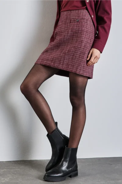 Maja Boucle Skirt Mulberry Red Street One