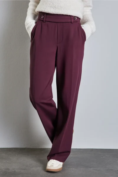 Straight Leg HW Belt 30 Mulberry Red Street One