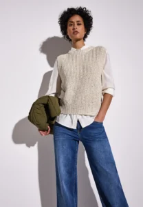 Knitted Top Sheer Beige Melange Street One
