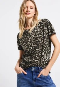 Leo Printed Top Black Street One