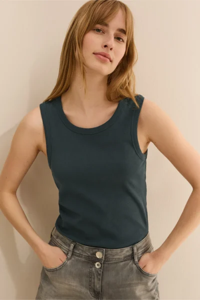 Basic Rib Top Slate Khaki Cecil