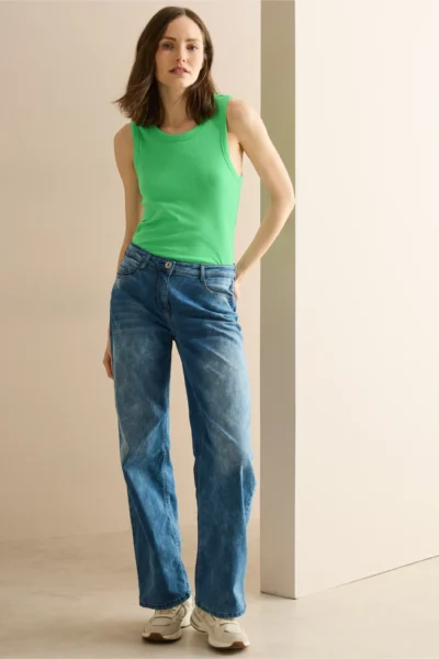 Basic Rib Top Iced Neon Green Cecil