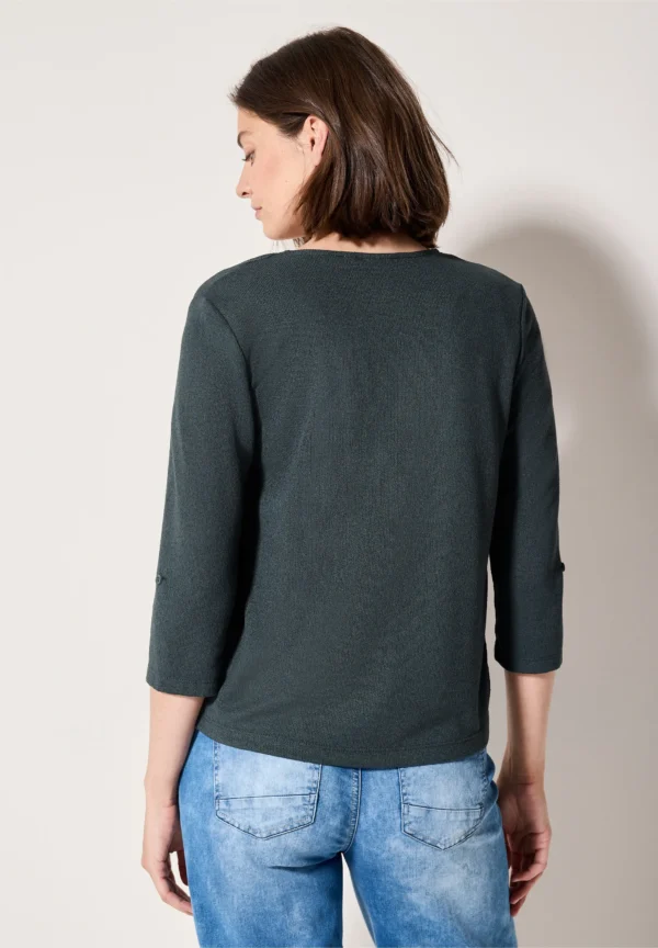 Open Crepe Jacket Slate Khaki Cecil - Image 2