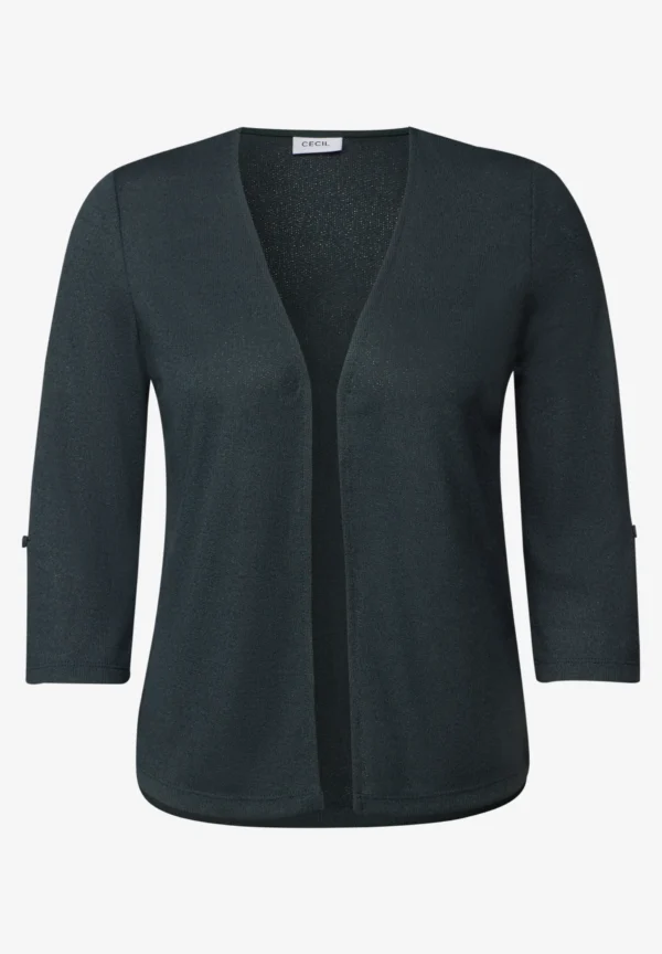 Open Crepe Jacket Slate Khaki Cecil - Image 3