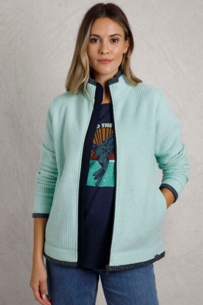 Ariana Eco Full Zip Grid Fleece Seaspray Weird Fish