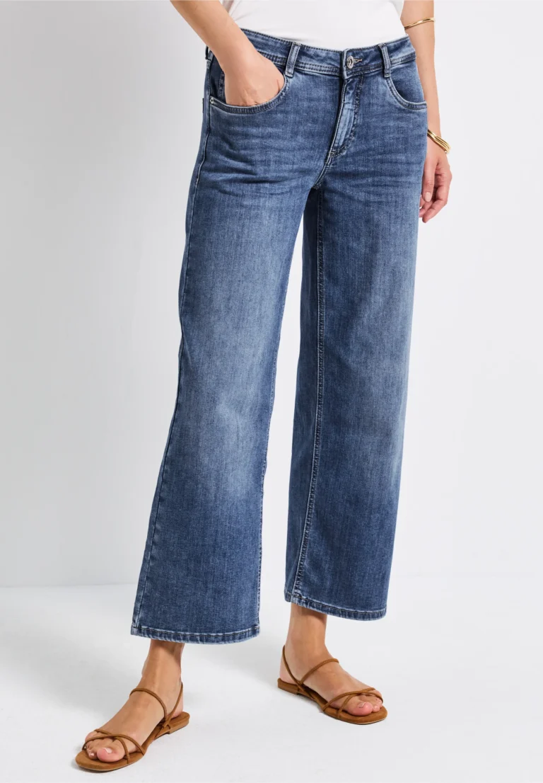 Wide Leg Casual Denim 28 Mid Blue Wash Street One