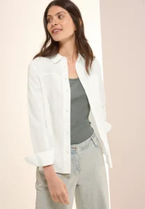Shirt Collar Blouse Vanilla White Cecil