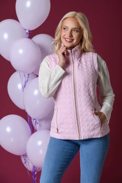 Circles Quilt Gilet Pink Paco