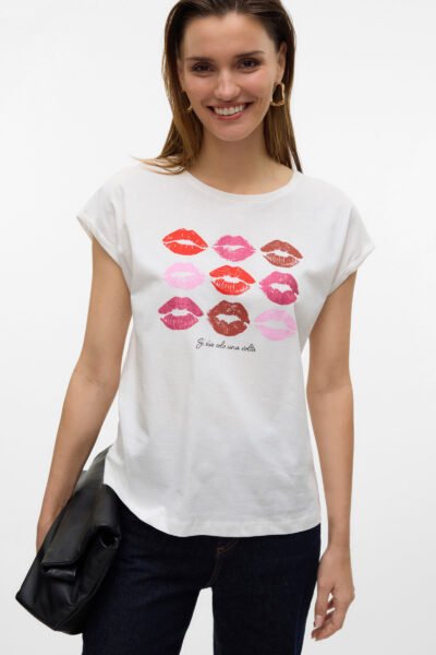 VMCysma T-Shirt Snow White Pink Lips Vero Moda