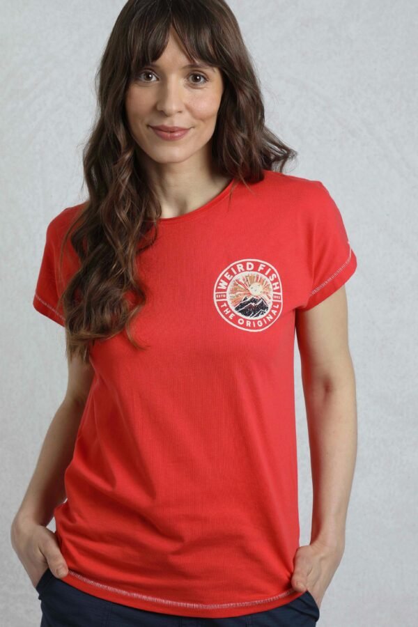 Sunset Summit Organic Graphic Tee-Shirt with Back Print Tangored Weird Fish