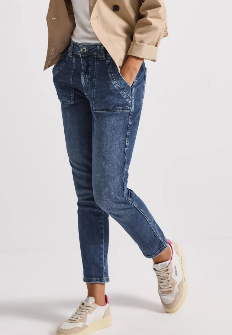 Cargo Jeans Dark Blue Authentic Wash Street One