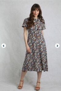 Everly Printed Dress Navy Weird Fish
