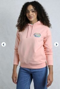 Kira Eco Graphic Pop Over Hoody Dusty Rose Weird Fish