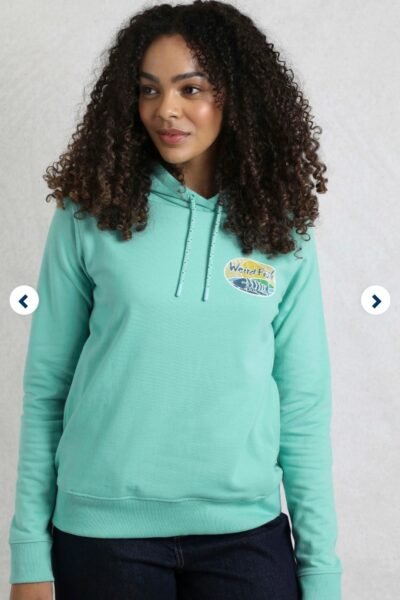 Kira Eco Graphic Pop Over Hoody Aqua Marine Weird Fish
