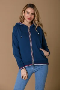 Stripe Lining Hoody Navy Paco