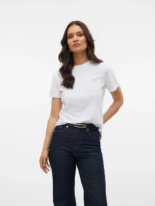 VMPaulina Short Sleeve T-Shirt White Vero Moda