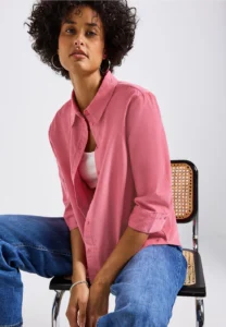 Curduroy Shirtcollar Blouse Almond Coral Street One