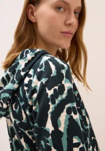 Print Hoody Ink Green Cecil