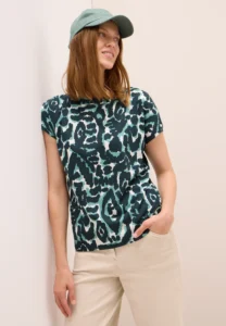 All Over Print Boatneck Ink Green Cecil