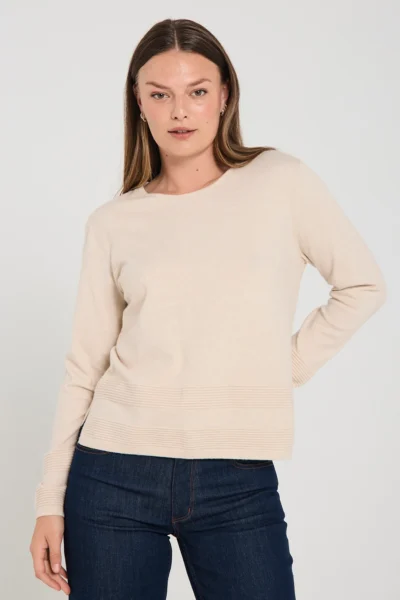 FQFlow Round Neck Pullover Moonbeam Melange Freequent