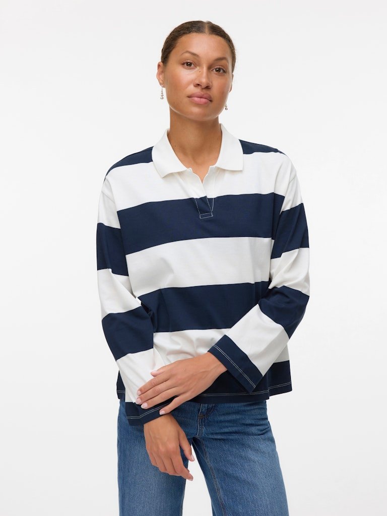 Molly Ls Polo Stripe Navy Blazer Vero Moda