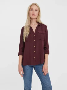 VMBumpy Long Sleeve Shirt Winetasting Vero Moda