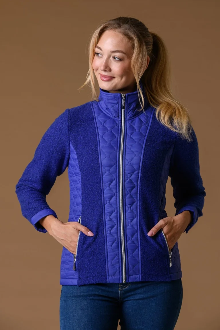 Boucle & Onion Quilt Jacket Blue Paco