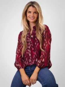Bella Band Top Print Magenta Kate & Pippa