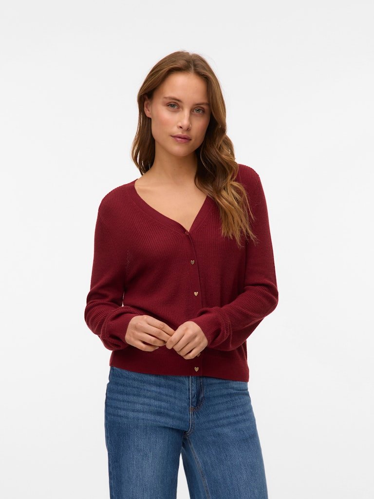 VMNewLex LS V-Neck Heart Cardigan Syrah Vero Moda
